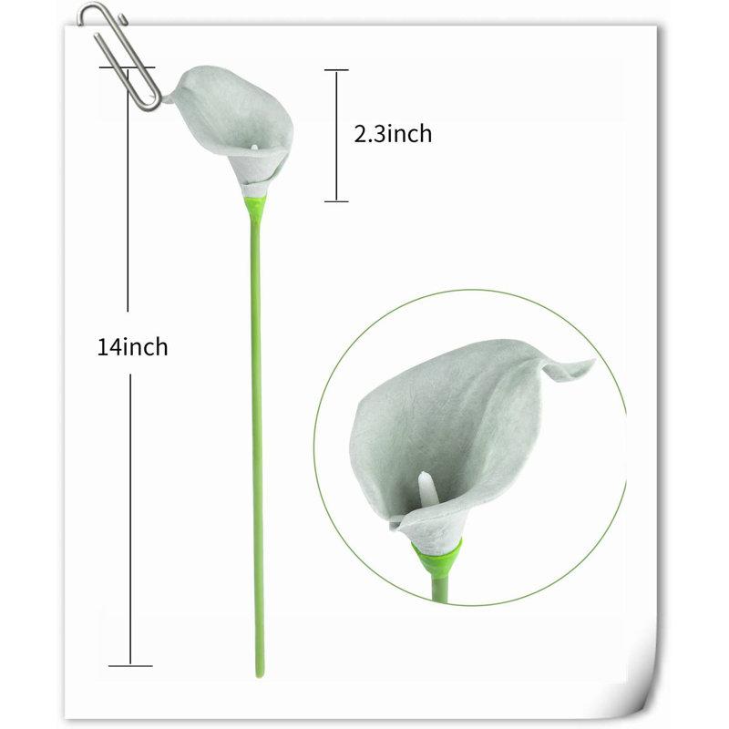 Arrangement Lillies, Gris, H 13,58 po x l 2,3 po x P 3 po