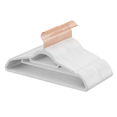 Velvet Hangers, Set Of 30 Clothes Hanger With Rose Gold Swivel Hook, Non-Slip, And Space-Saving, For Coat, Shirt, Dress, Pants, Tie