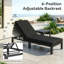 Ensemble de chaises longues d'extérieur en aluminium 4 pièces avec dossiers réglables, tables d'appoint et coussins-2048852199