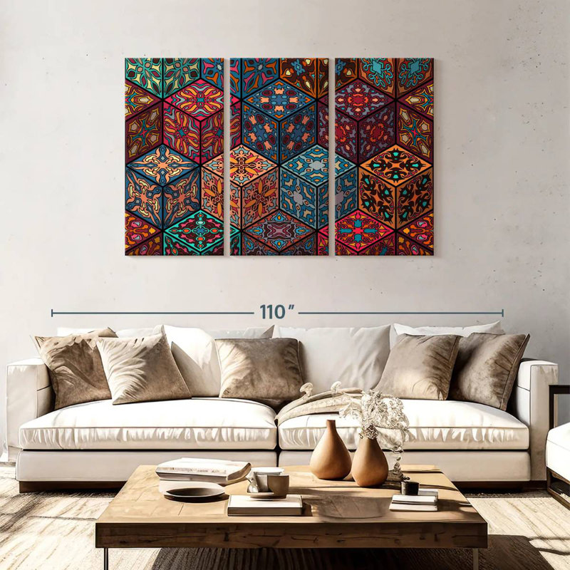 Cubes de mandala Kerner, H 48 po x l 74 po
