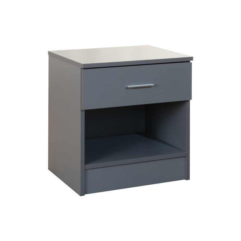Willette 45 cm W Bedside Table, Light Grey