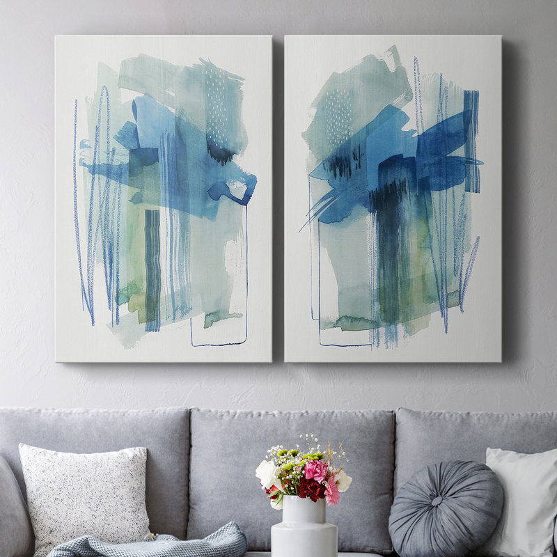 Abstrait Oasis I - Toile tendue avec châssis de qualité supérieure - Prêt à être accroché