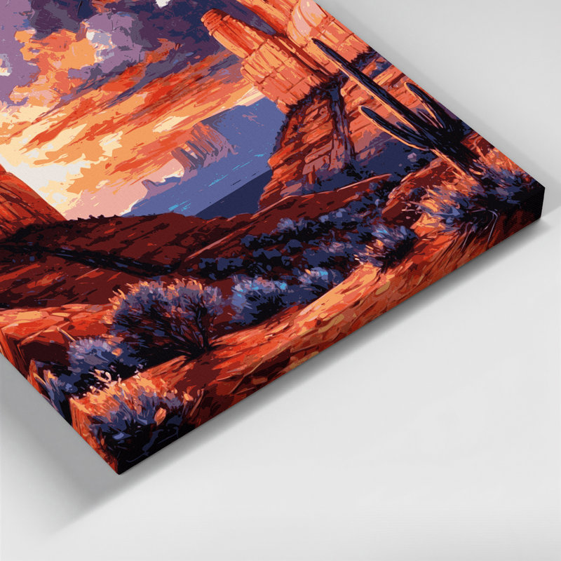 Art mural sur toile brun du sud-ouest, Sedona, H 11 po x l 14 po