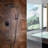 Sumerain Modern Concealed Shower System with Pressure Balance Valve, Single Handle Wall Mount Rain Shower with Hand Shower, Matte Black