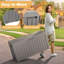 Large Outdoor Resin Deck Box – Waterproof Lockable Storage Bin with Wheels & Built-in Handle-132459089