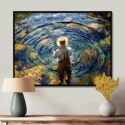 River Trout Fishing In The Mountains I - Hunting & Fishing Wall Art Living Room