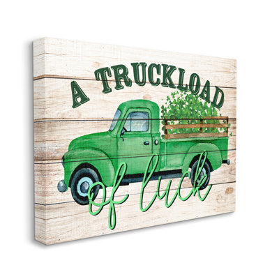 «Truckoad of Luck St Patrick's Day Farmhouse» par Kim Allen - impression sur toile tendue