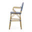Ensemble de 2 tabourets de bar d'extérieur en osier et aluminium 29,5 po, bleu marine, imprimé bambou