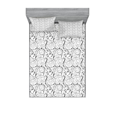 Ensemble de draps et taies décoratives noir et blanc Ambesonne