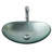 Bathroom Tempered Glass Sink, Vessel Bathroom Sink With Chrome Pop-Up Drain
