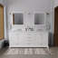 Meuble-lavabo double l 80 po x P 22 po, comptoir en marbre de Carrare-62292283