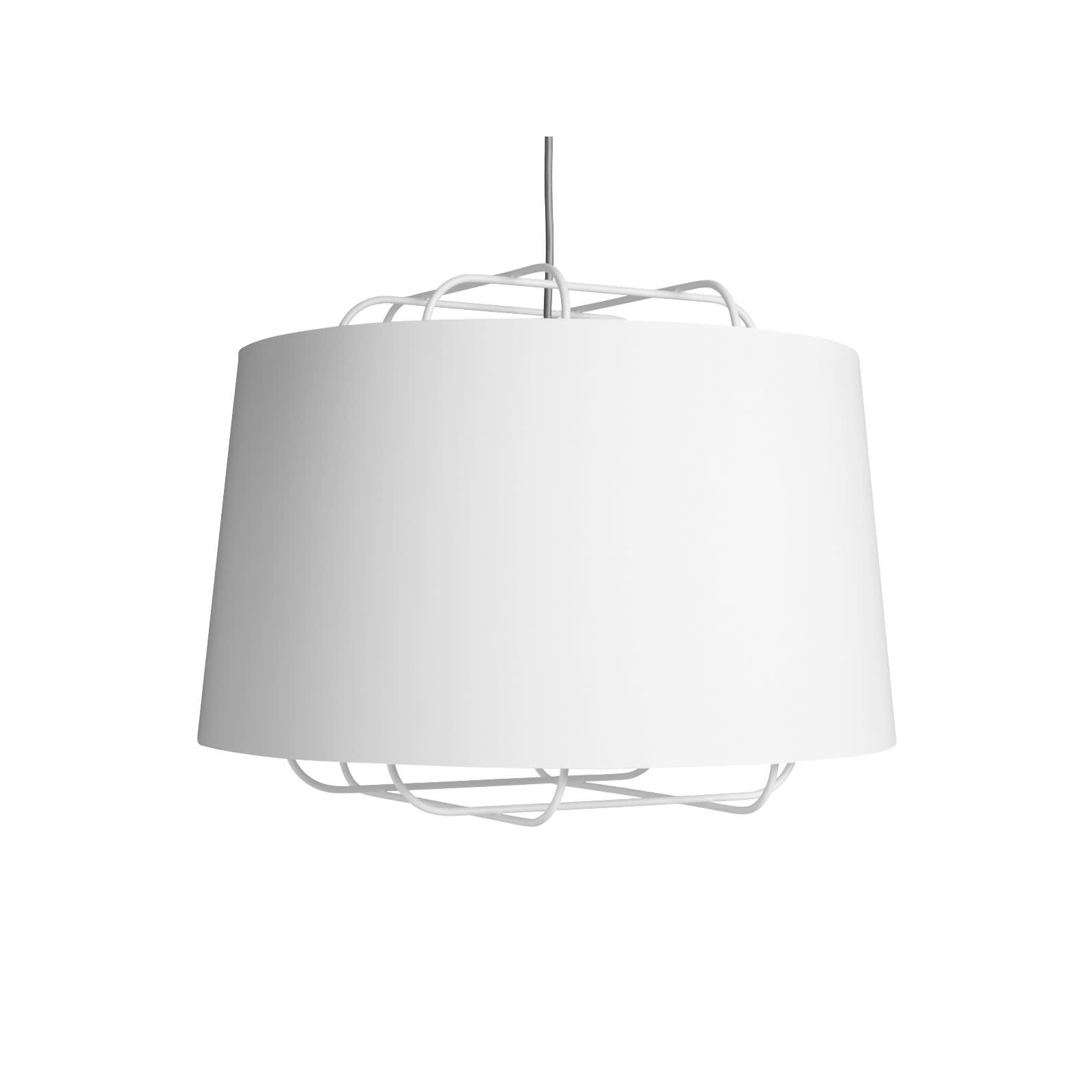 Perimeter Single Light Steel Dimmable Pendant, White, 17" H x 23" W x 23" D