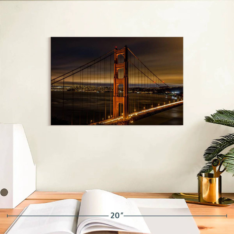 Lilie Golden Gate Bridge, paysage de nuit, H 8 po x l 12 po