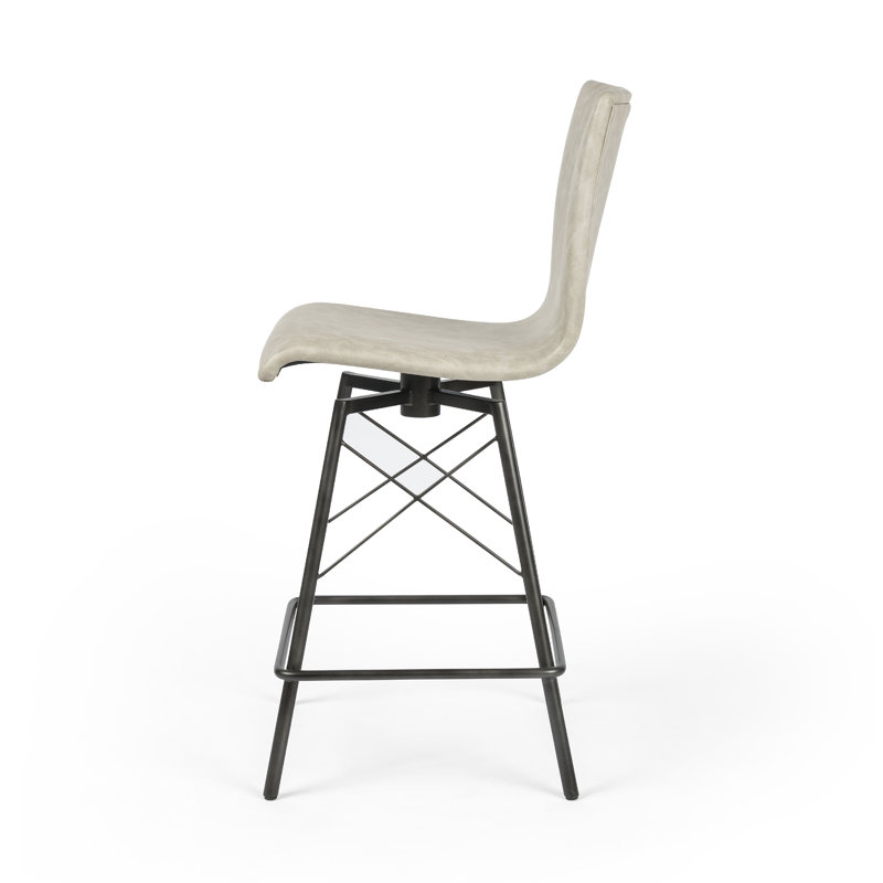 Rikhil Swivel Extra Tall Stool, Counter Stool (26" Seat Height), Sonoma Butterscotch Top Grain Leather