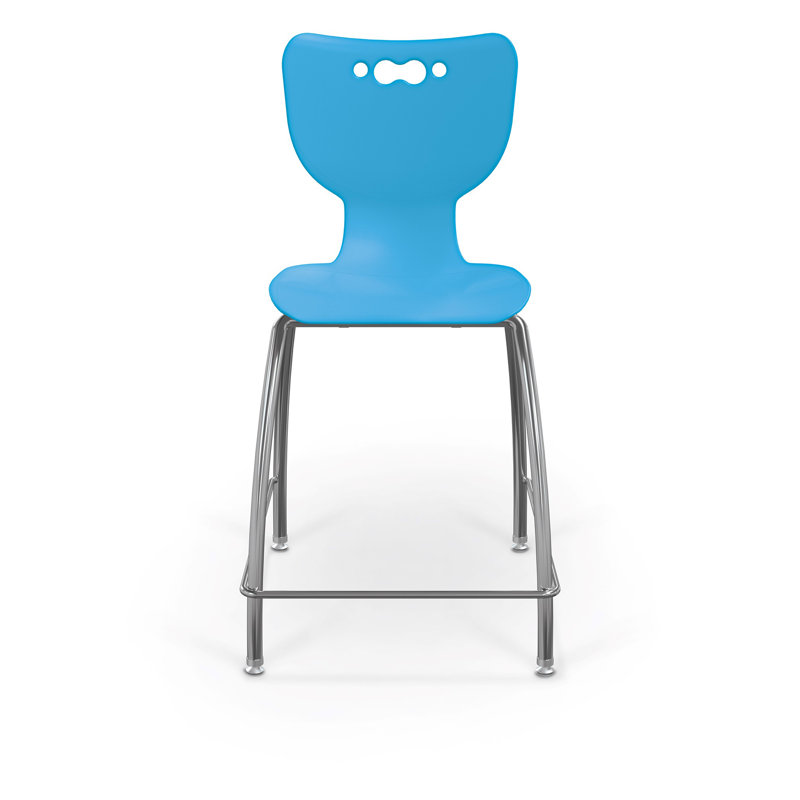 Tabouret de classe à 4 pieds Hierarchie, Bleu, H 39,75 po x l 20,5 po x P 22 po