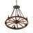 38" Wide Wagon Wheel 6 Light Chandelier