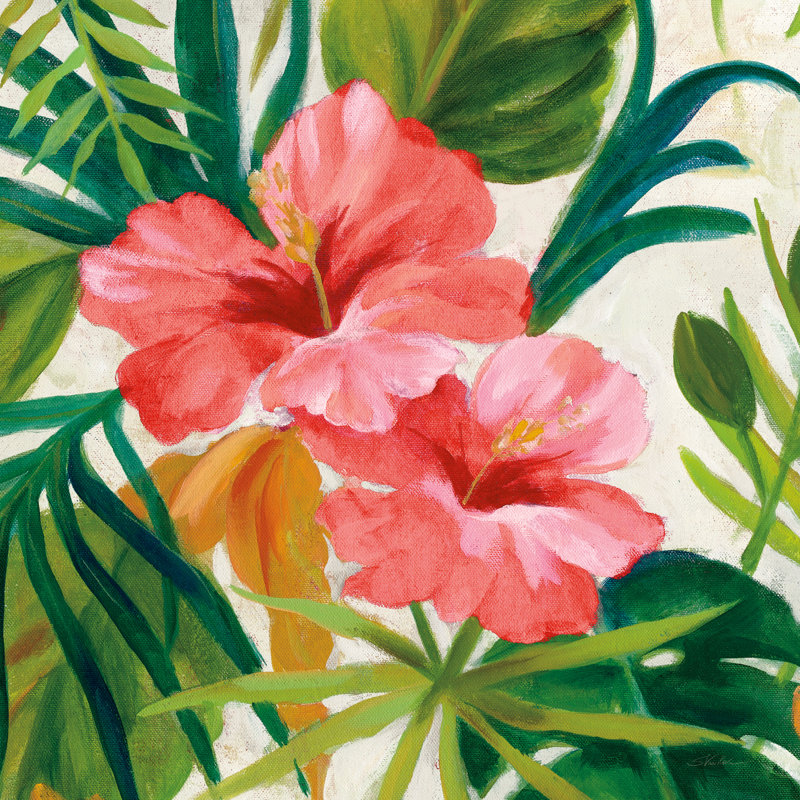 Tropical Jewels II V2 - rose, H 30 po x l 30 po