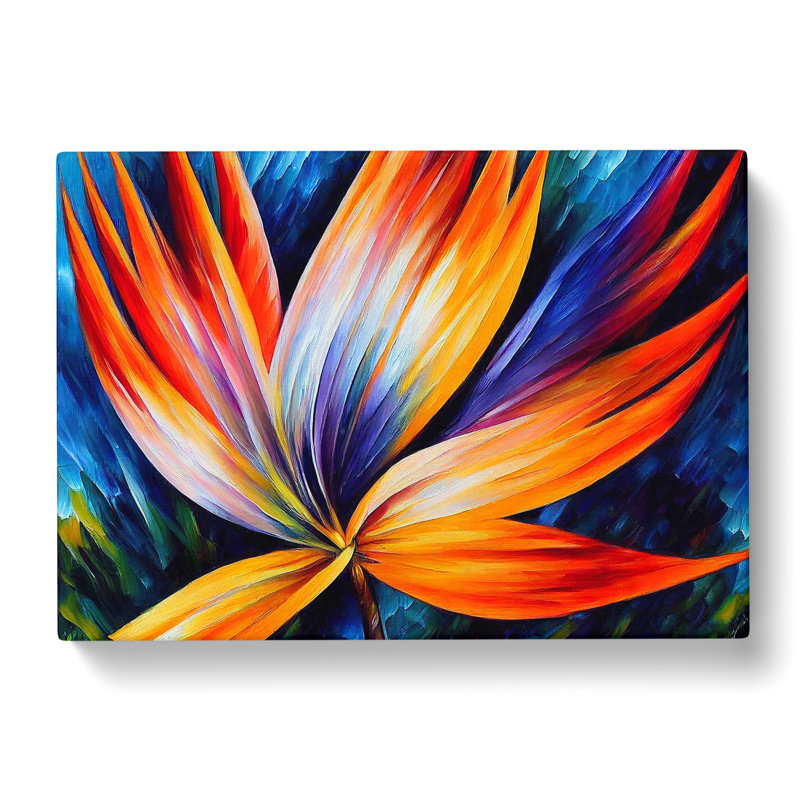 Unbeatable Bird Of Paradise Flower Abstract - Wrapped Canvas Painting, 35cm H x 50cm W x 3cm D