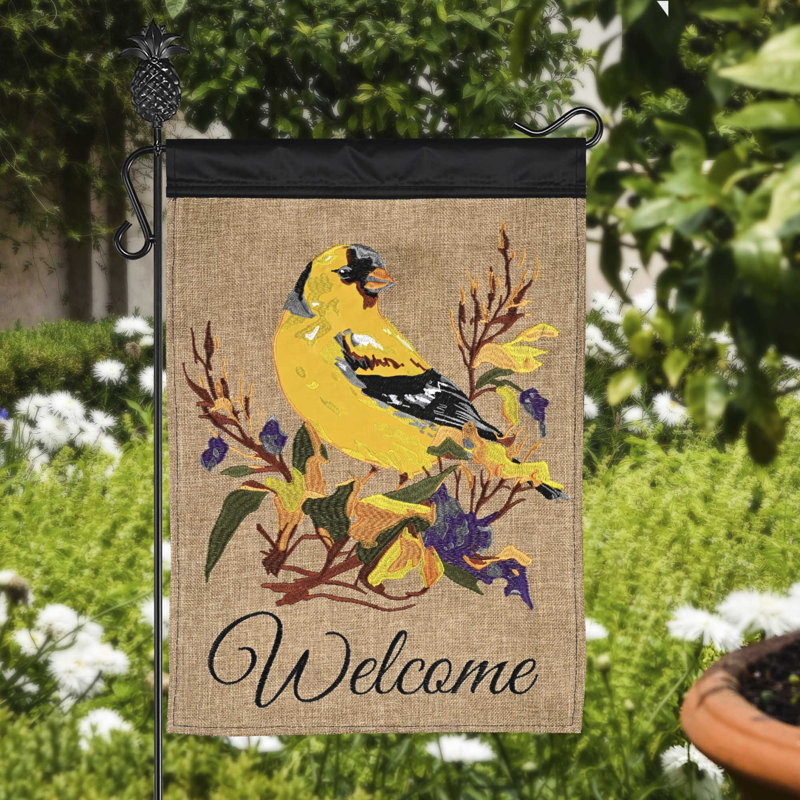 Drapeau de bienvenue chardonneret 13 x 18