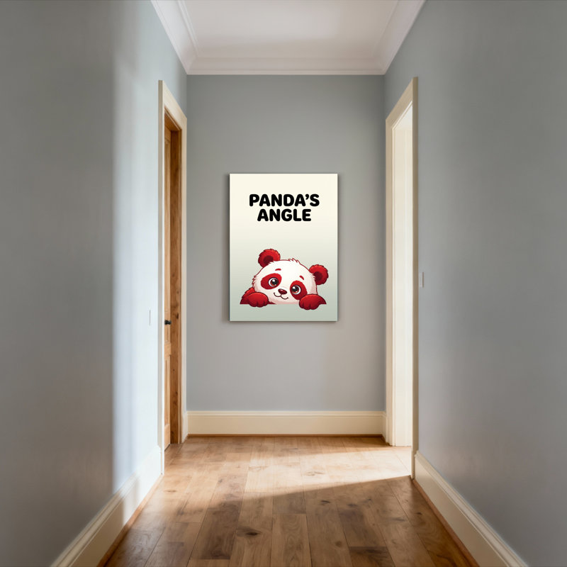 Panda mignon, dessin animalier sur toile tendue, reproduction de peinture à l'huile pour chambre d'enfant, salon (ensemble de 1)