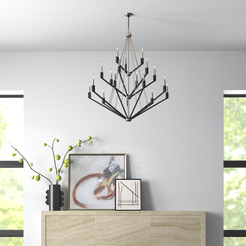 Avangaline 18 - Light Dimmable Tiered Chandelier, Brushed Nickel