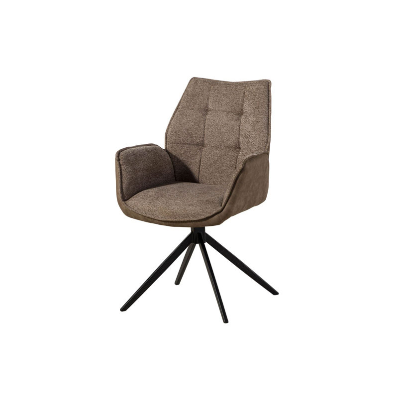 POLSTERSTÜHLE Polyester Blend Upholstered Metal Swivel Chair, Brown