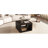 Square farmhouse coffee table in dark brown, 30.8", with 2-tier storage and half open storage compartment