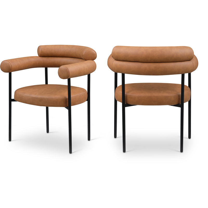 Chaise en cuir Blake Vedehi, Cuir cognac végétalien