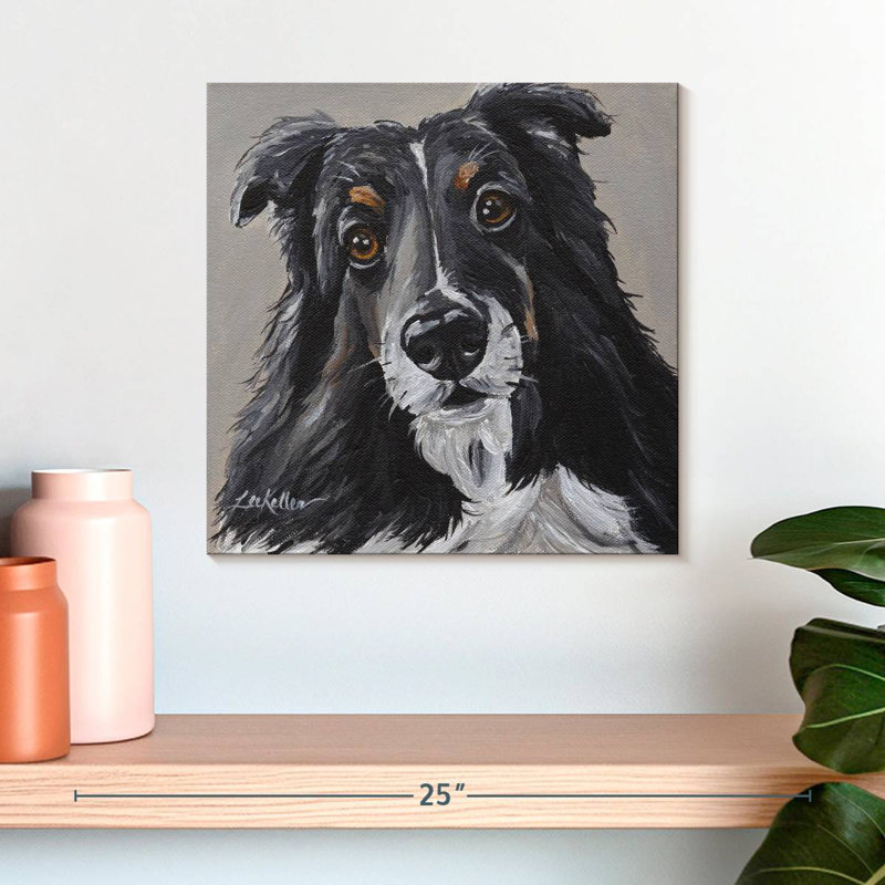 Brampt Sheltie On Gray, 16" H x 16" W