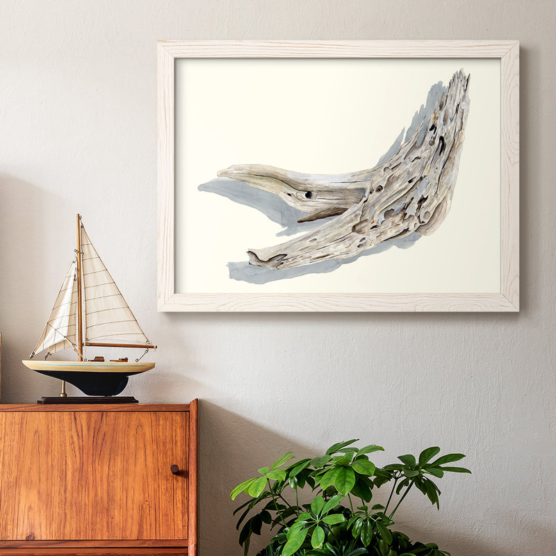 «Driftwood Study III», peinture sur toile encadrée, Blanc, H 18 po x l 26 po x P 1,5 po