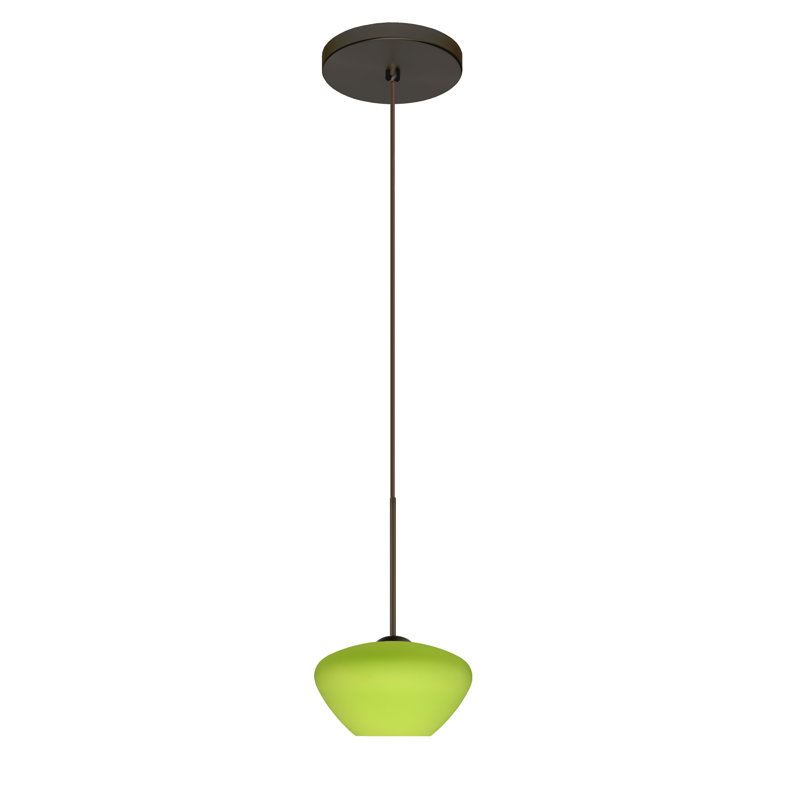 Luminaire suspendu géométrique à 1 lumière Srinivas, Bronze, DEL, Lime