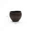 Pot à fleurs rond en résine de 10,2 po avec finition texturée, pots brun moderne-2119184448