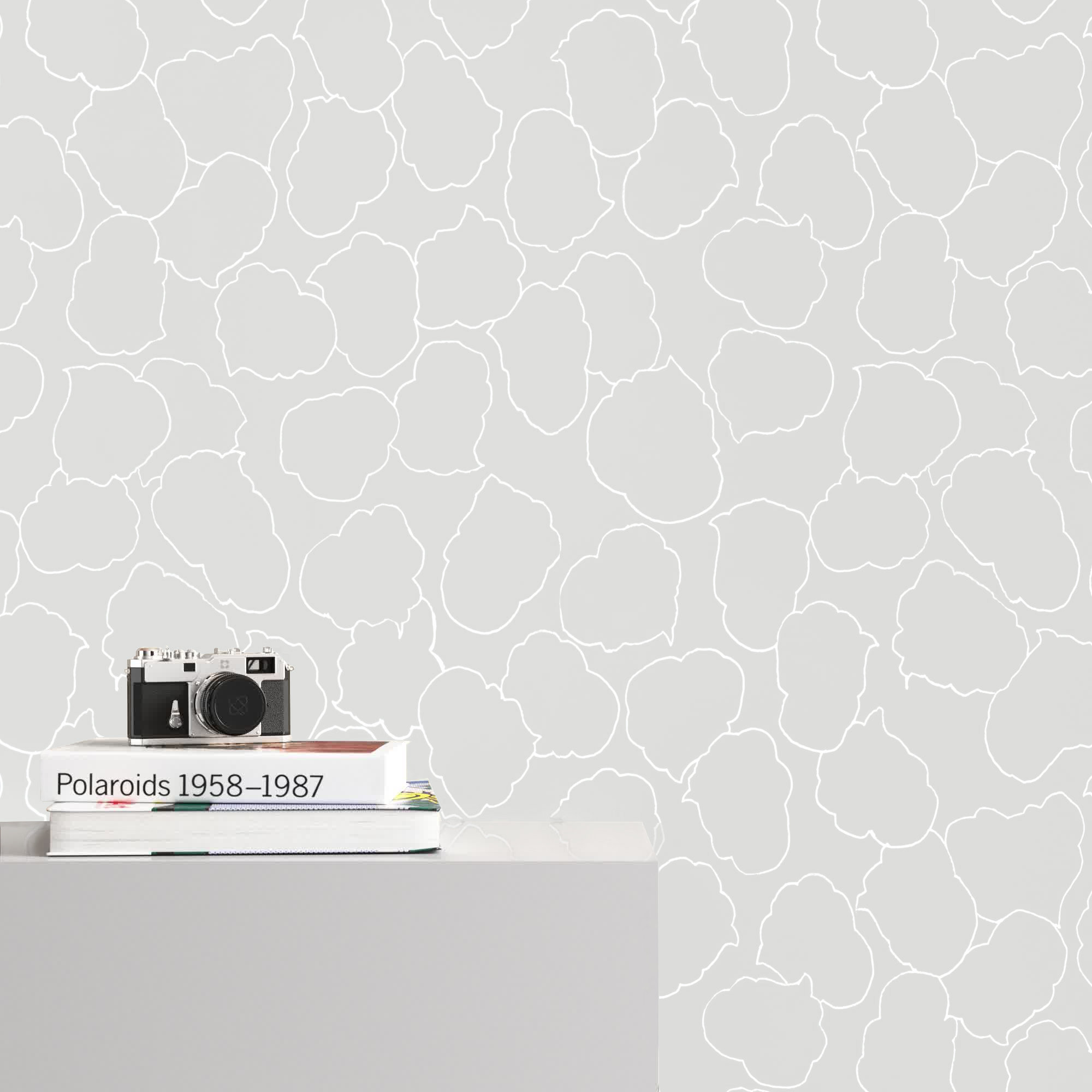 Armes Abstract Wallpaper, Gray/White