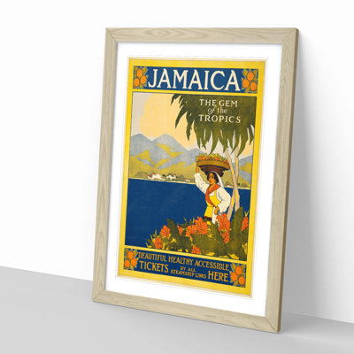 Vintage Travel Poster Jamaica Framed Vintage Advertisement - Framed Print