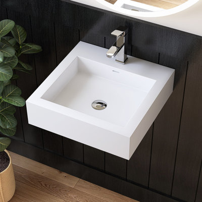 MEDUNJESS 19'' Small Wall Mount Bathroom Sink Vessel Bathroom Sink