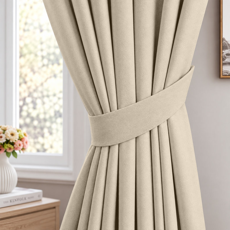 Cariya Small Window Eyelet Blackout Thermal Curtains  – Light Blocking & Energy Efficient, 228cm Width x 228cm Drop, Cream