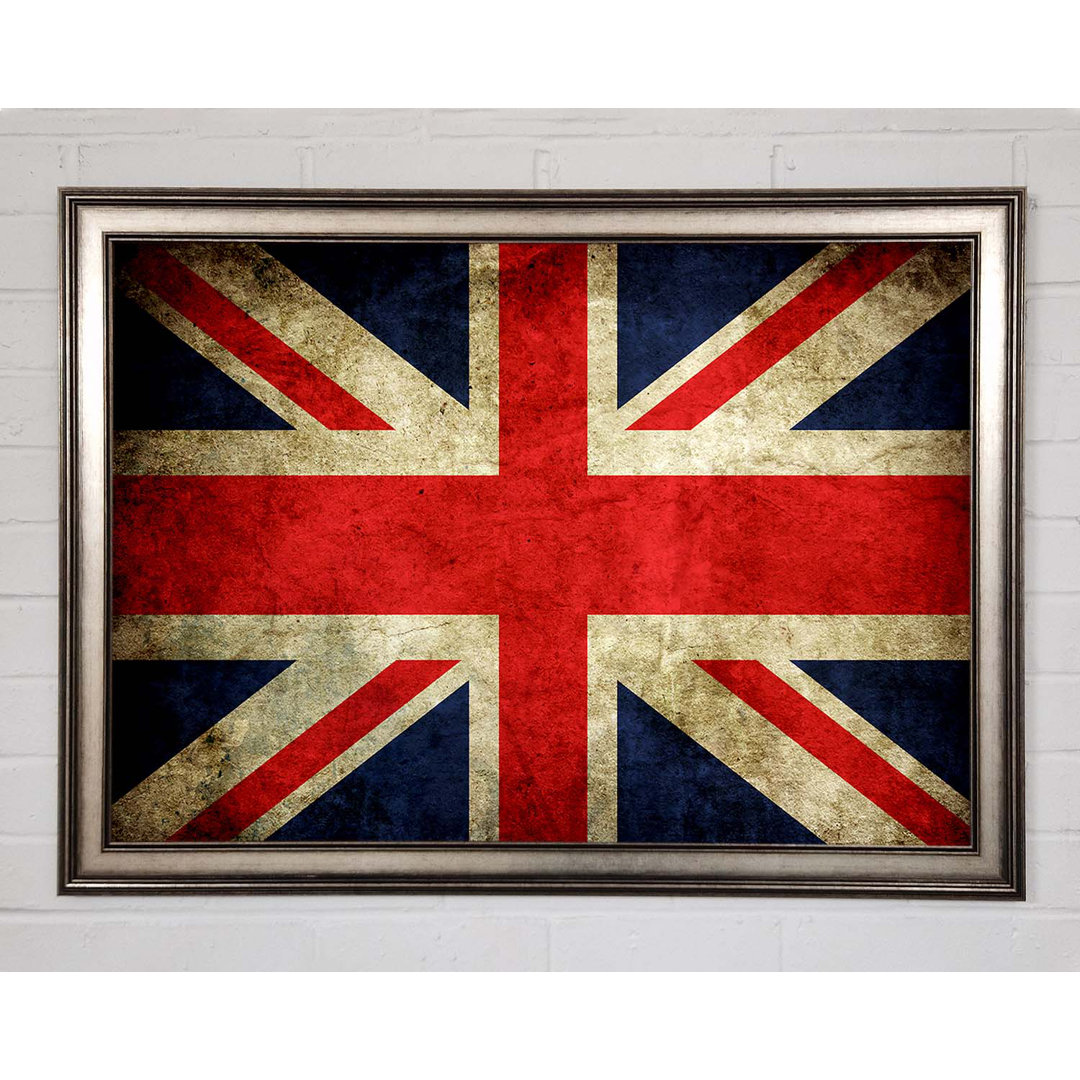 Britische Grunge Flagge - Einzelner Bilderrahmen Kunstdrucke