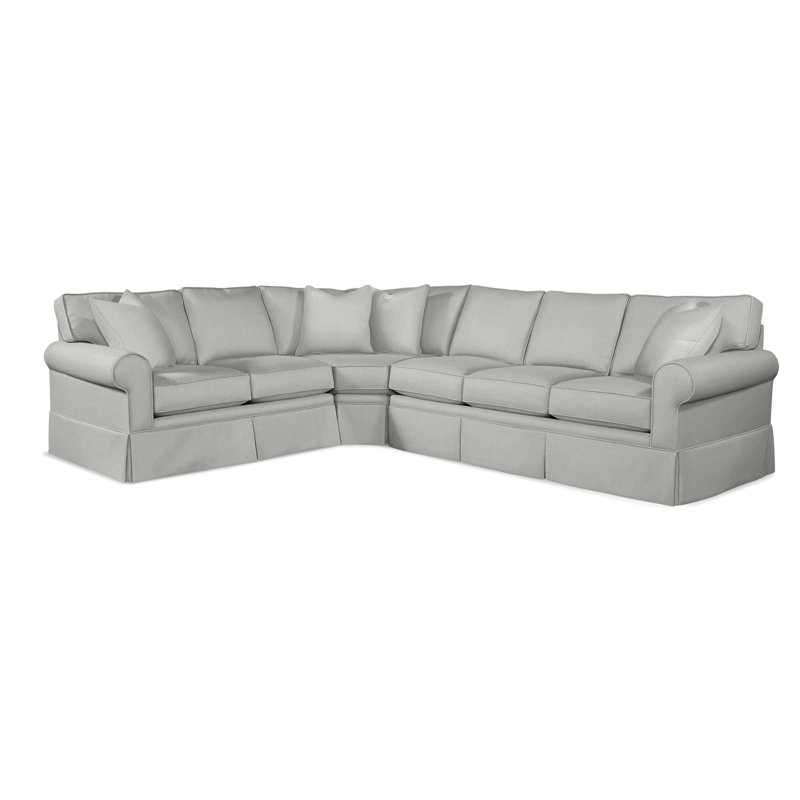 Benton Sectional, Left Hand Facing, Light Blue Performance Fabric; 0851-55