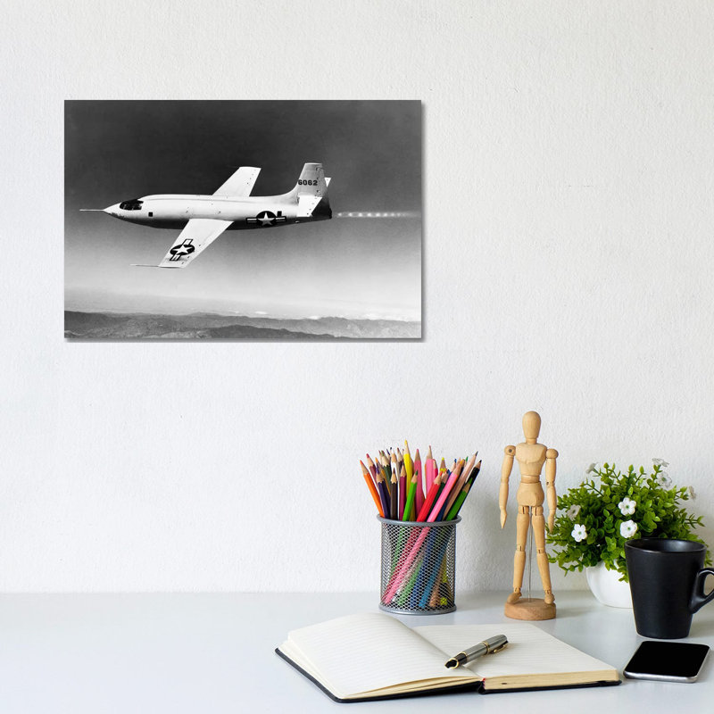 1940s-1950s Bell X-1 Us Air Force Supersonic Plane Designed for Maximum Speed of 1700 Mph in Flight 1 Piece Wrapped Canvas Wall Art