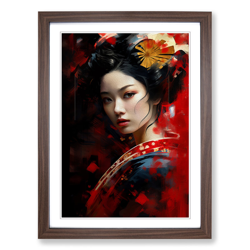 Single Picture Frame Print on Wood, 34cm H x 25cm W, Walnut Framed