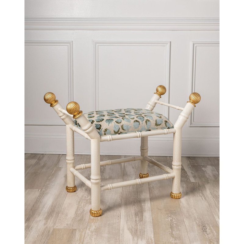 Boca Ocelot Bench, White, Celadon
