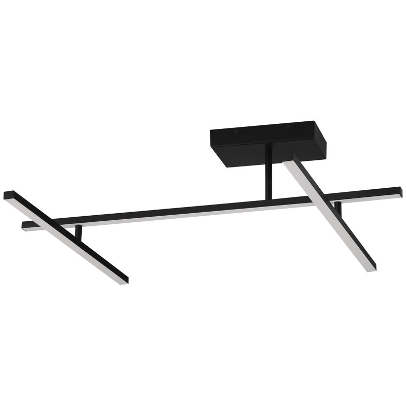 Ahleena - Adjustable LED Semi-Flush, Track - Acrylic Lens Shade - 29 W, Matte Black