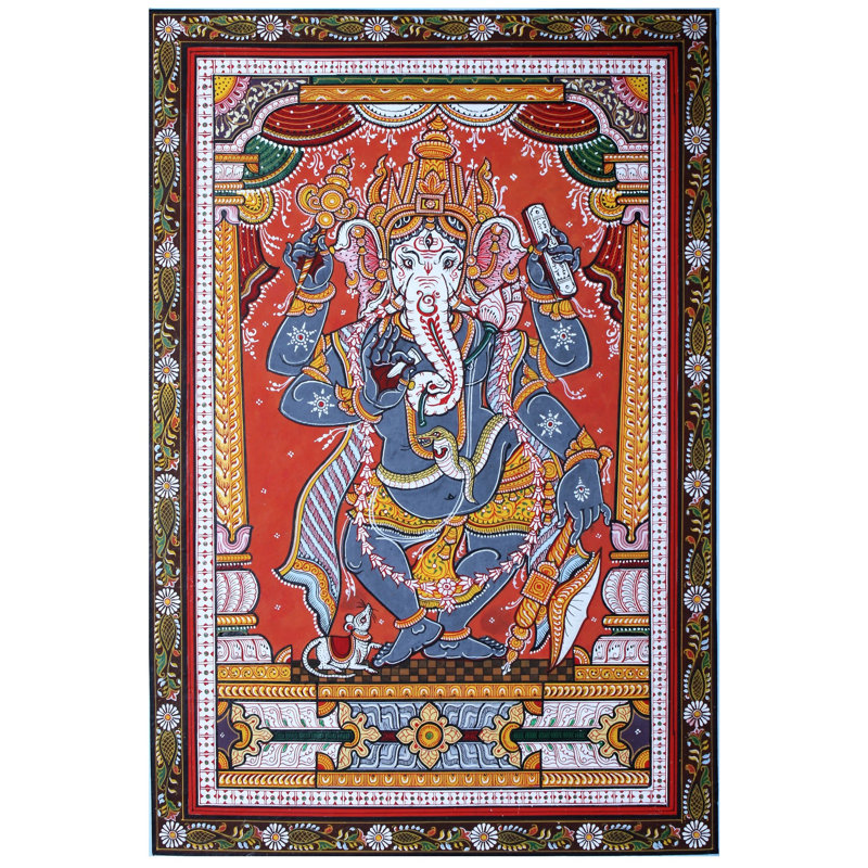 Ganesha debout | Paata, peinture de l'Orissa