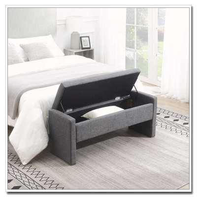 Modern Bed End Bench with Storage