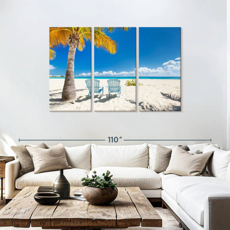 Plage tropicale Gillard Anguilla Island, H 48 po x l 74 po