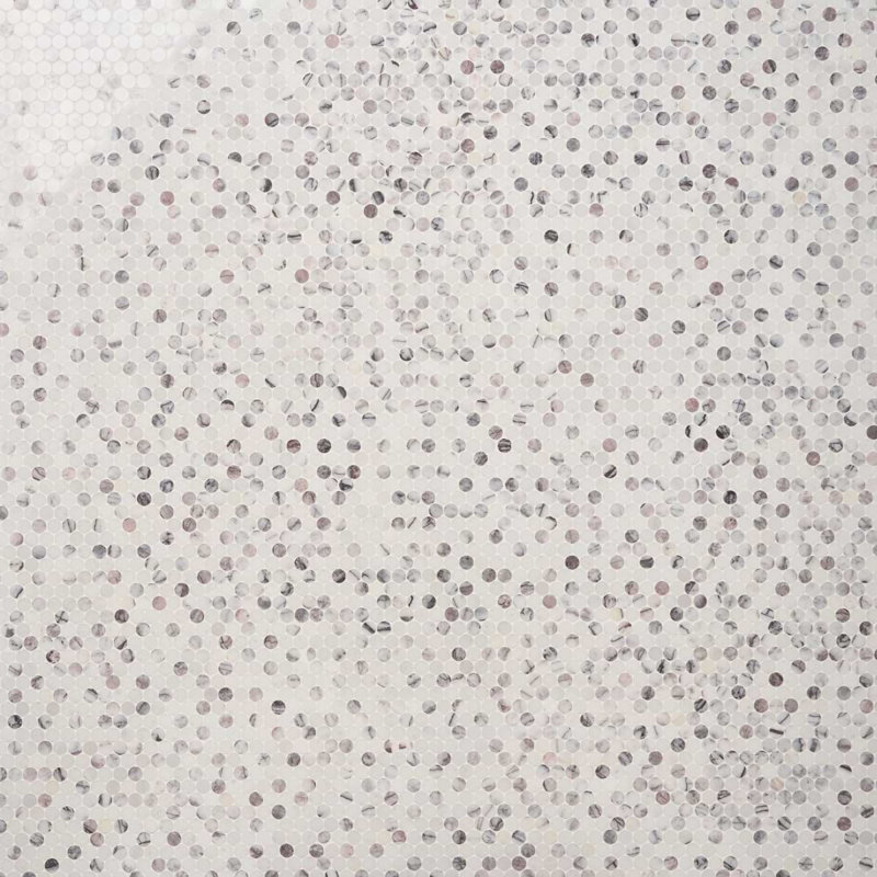 Lilac Premium 10.43 In. X 11.22 In. Penny Round Marble Mosaic Floor And Wall Tile (8.1 Sq. Ft. / Sheet)