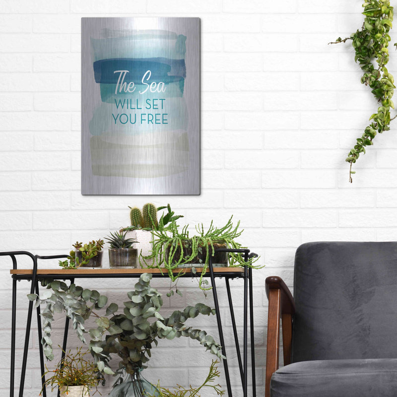 'Sea Will Set You Free' by Linda Woods, Metal Wall Art, 16"x24", 16" H x 12" W