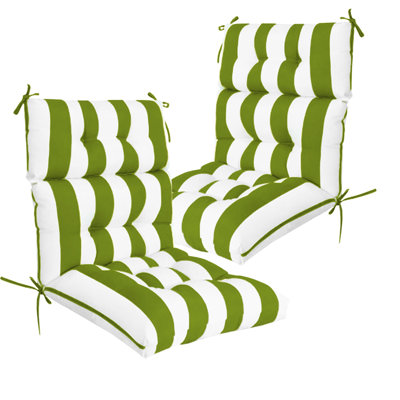 Ensemble de 2 coussins de chaise à haut dossier, coussin de dossier de siège d'extérieur, coussins de bascule d'intérieur pour patio, résistant à l'eau et à la décoloration