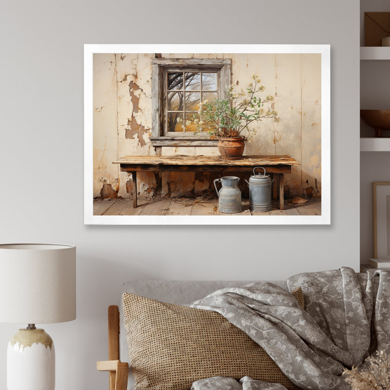 Bodo Minimalisme ferme poteries II - impression, H 16 po x l 32 po x P 1 po, Cadre simple blanc