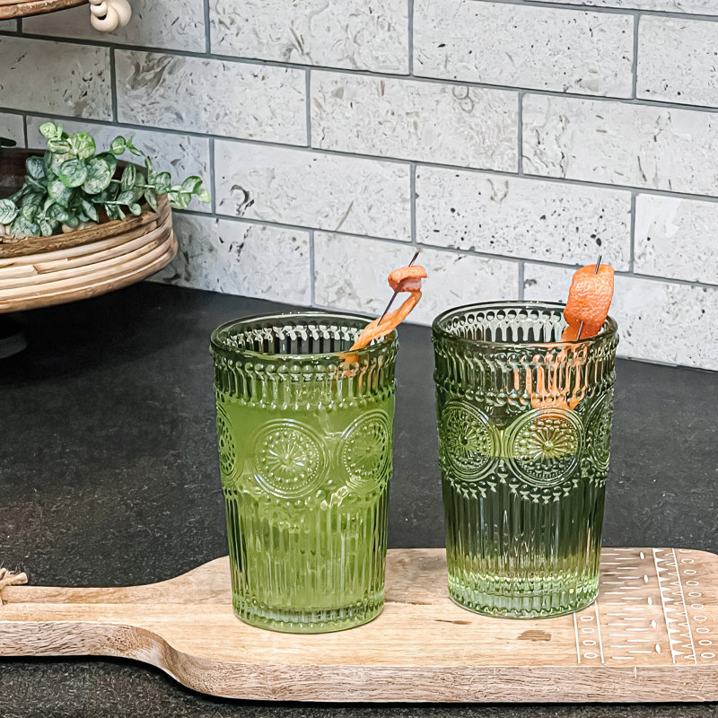 Marqueeta 12.5 Oz. Vintage Textured Smoke Glass, Green